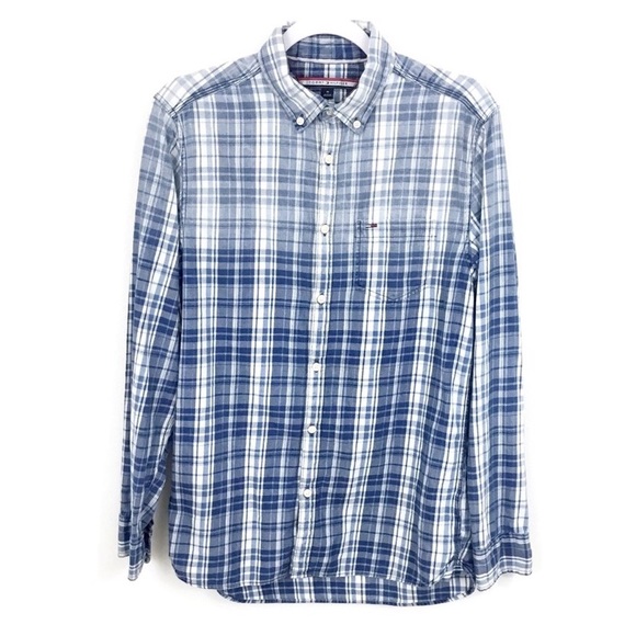 Tommy Hilfiger Other - TOMMY HILFIGER DIP-DYED PLAID BUTTON DOWN SHIRT